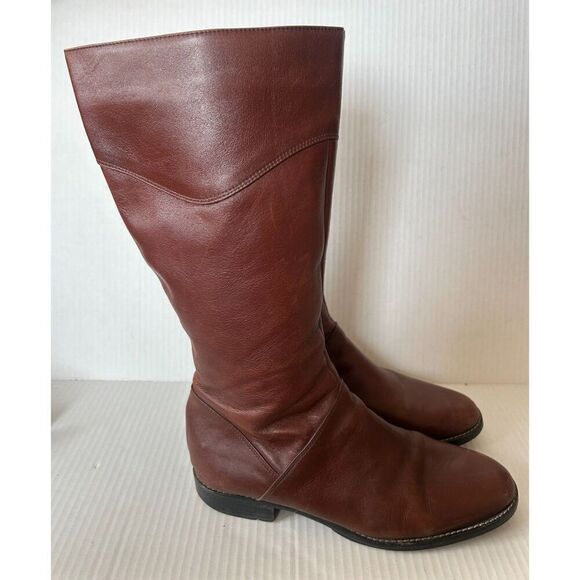 Fatte a mano Cognac Brown Leather Riding Boots Size 38.5 Made In Italy 8 - Picture 14 of 14